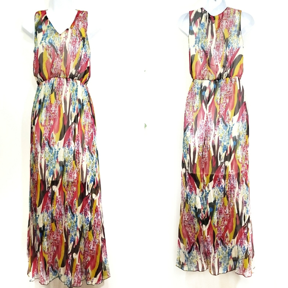 Mia Mia Multi-colored V-neck Maxi Dress